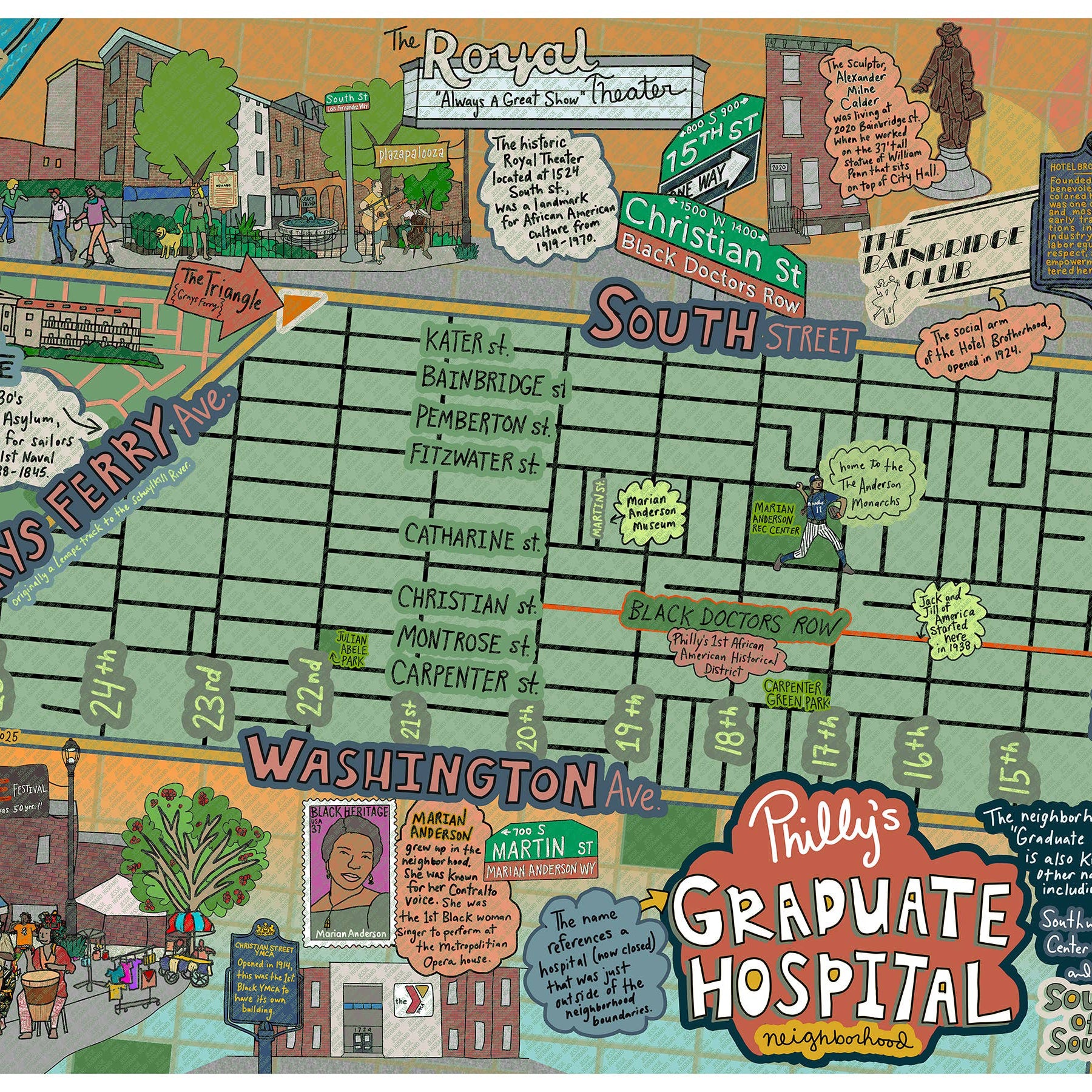 Map of Graduate Hospital, South of South, Philly 