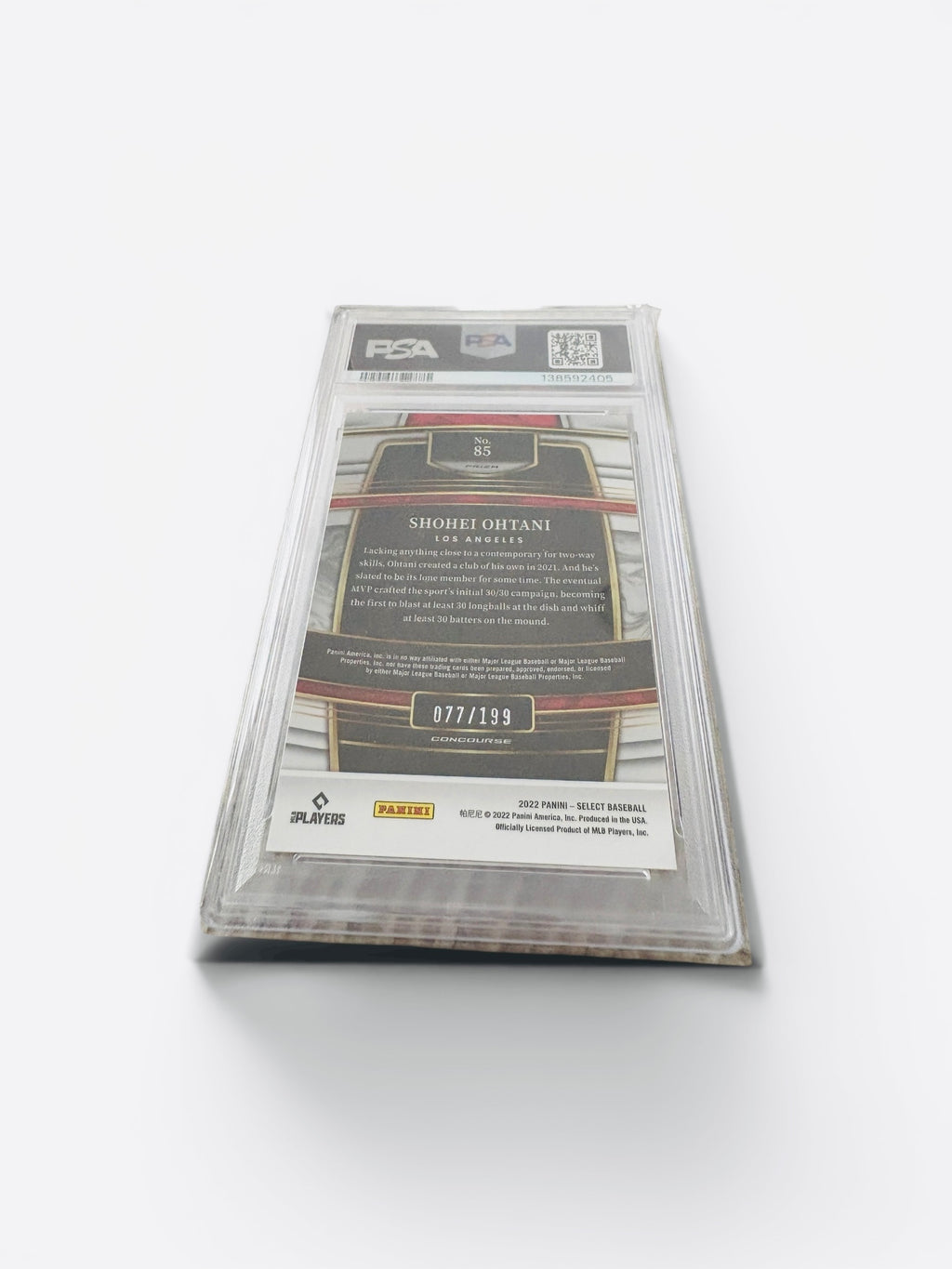 Shohei Ohtani 2022 Panini Select Red Baseball Card - PSA Graded 9