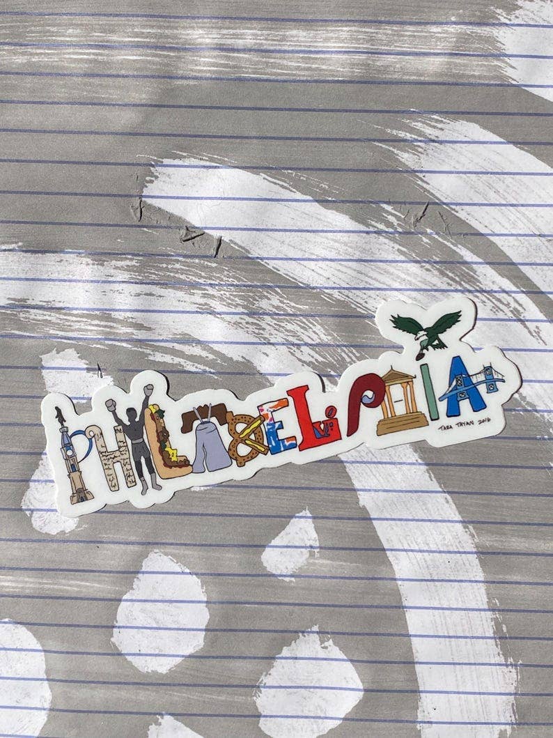 Philadelphia Landmarks Sticker: Philly Travel Souvenir