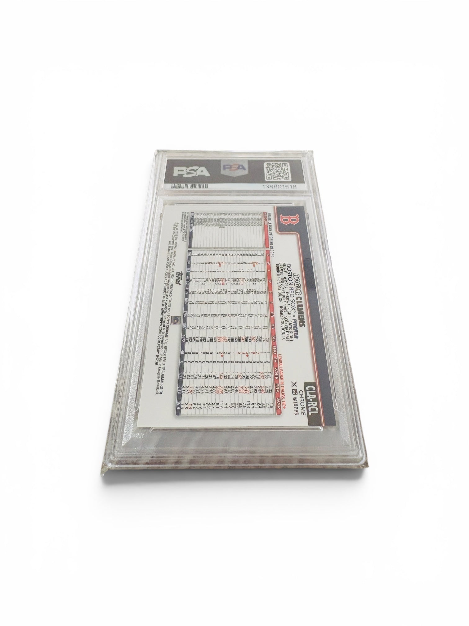 Roger Clemens 2025 Topps Chrome Legends Autograph - PSA Graded 9