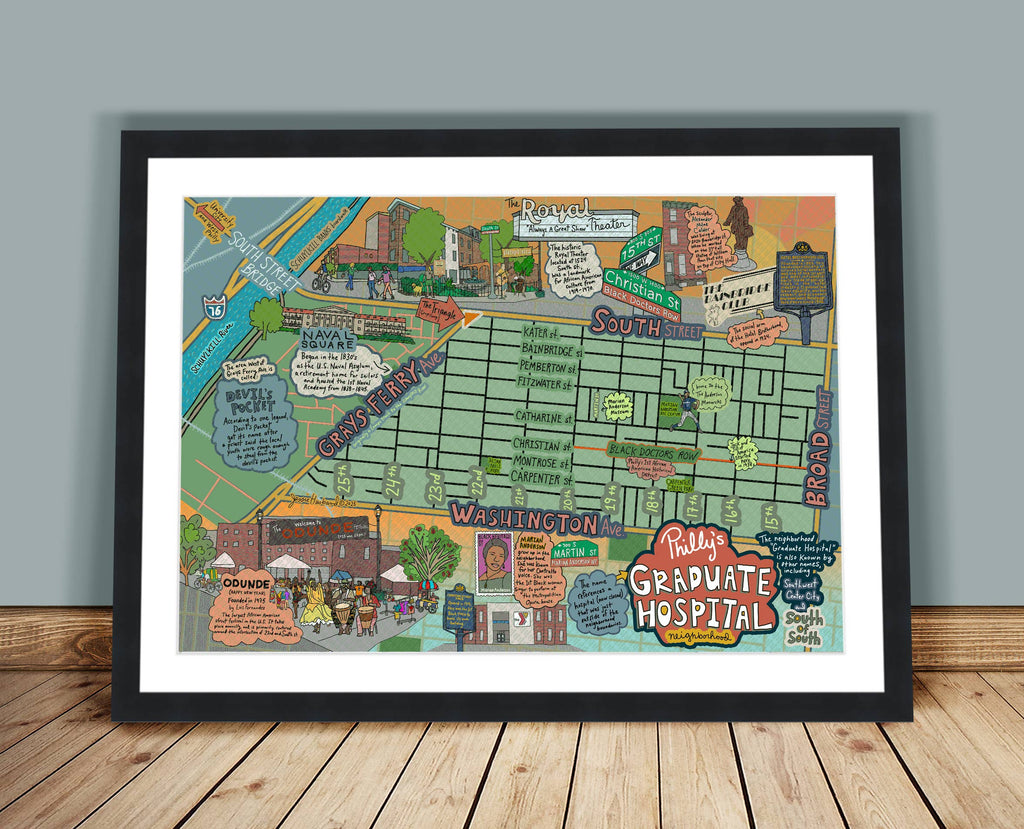 Map of Graduate Hospital, South of South, Philly 