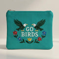 Birds Embroidery Floral Cream Pouch Jewelry Storage Wallet