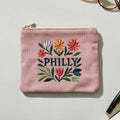 Philly Embroidered Floral Pink Pouch Jewelry Storage Wallet