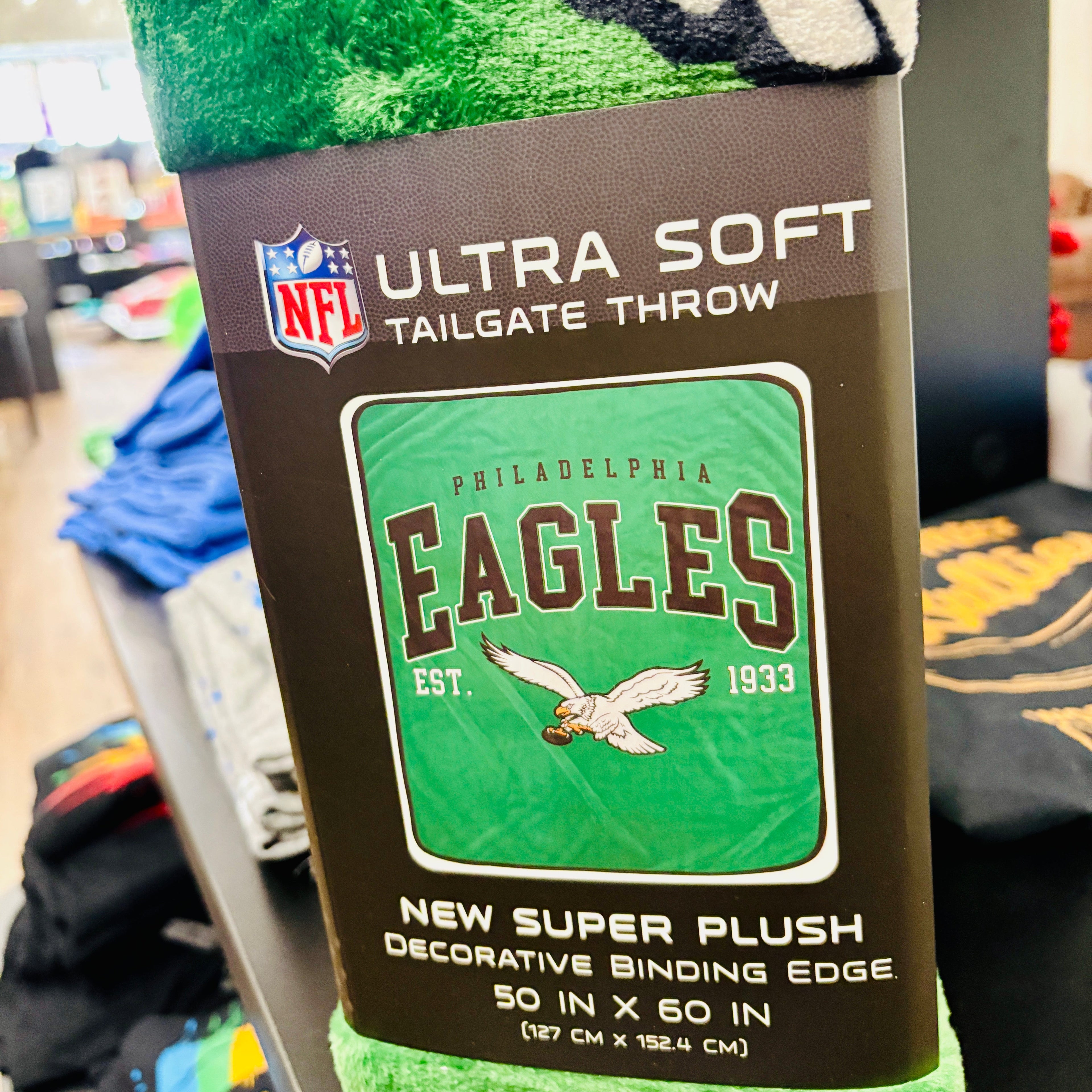 Philadelphia Eagles Retro 50" x 60" Vintage Arch Block Blanket - Kelly Green