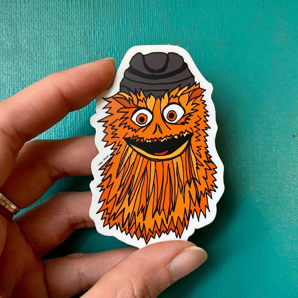 Gritty Hockey Sticker: Cute Philly Souvenir