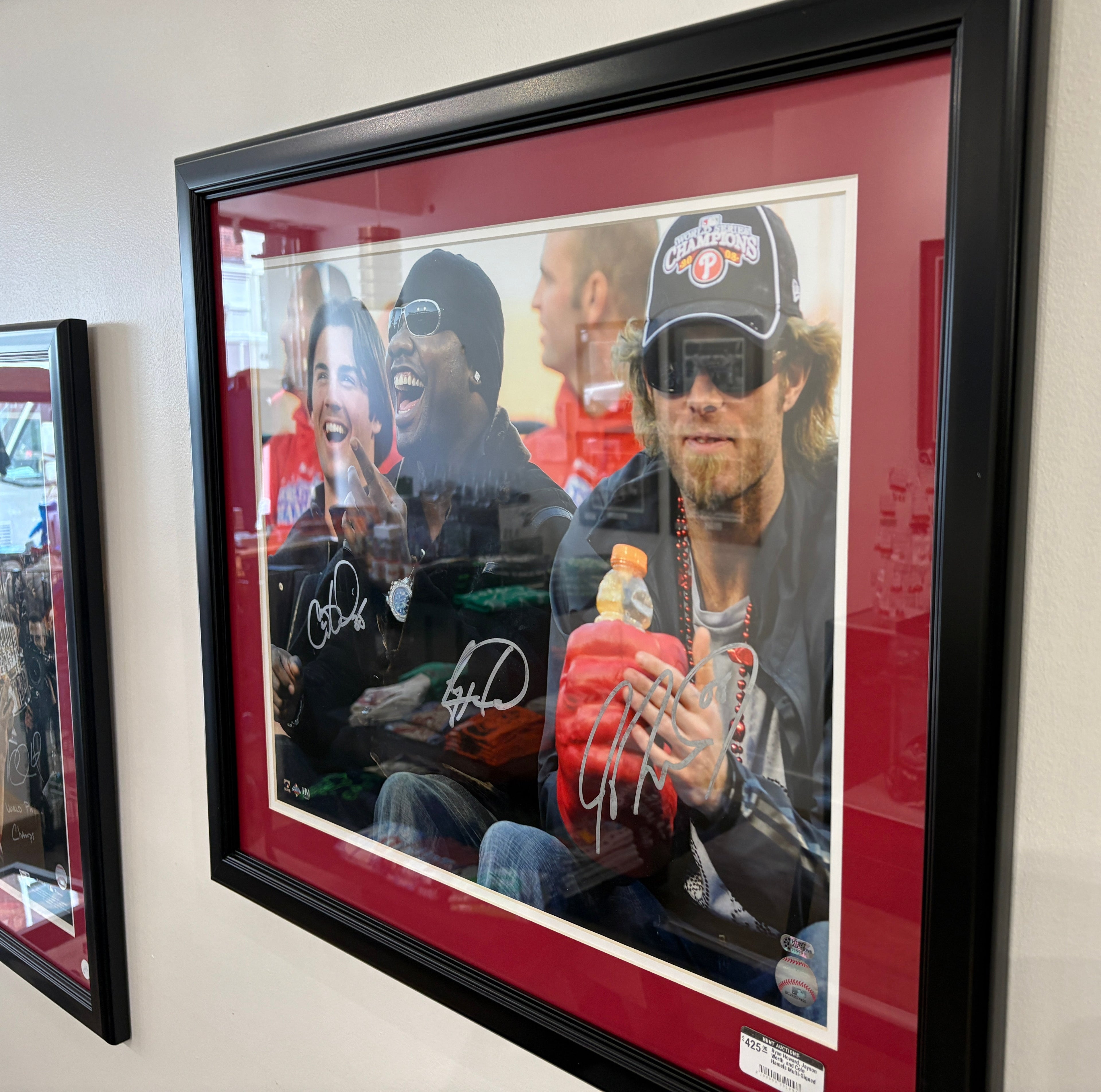 Ryan Howard, Jayson Werth, and Cole Hamels Multi-Signed 16x20 Framed Photo