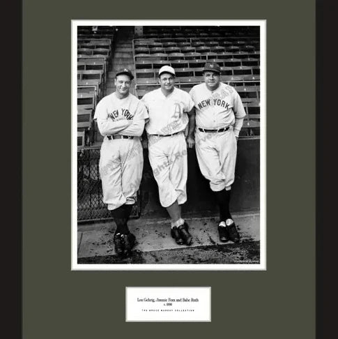 Legends of Summer - Lou Gehrig, Jimmie Foxx & Babe Ruth c.1930 - Framed