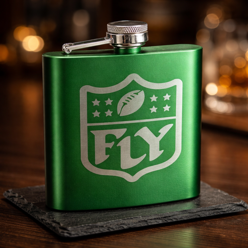 FLY Shield Flask – Custom Engraved Stainless Steel Flask