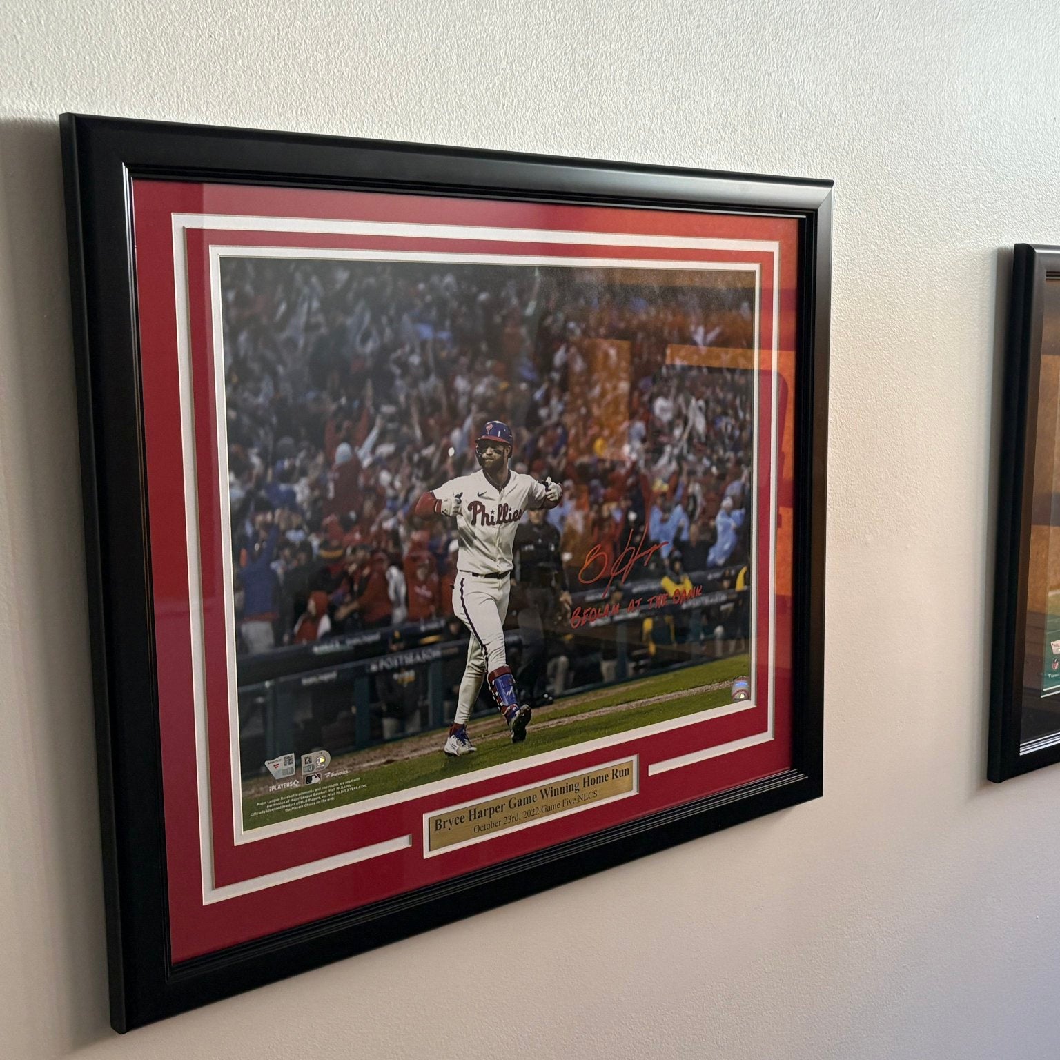 Bryce Harper Signed and Bedlam at the Bank Inscribed 16x20 Framed Photo