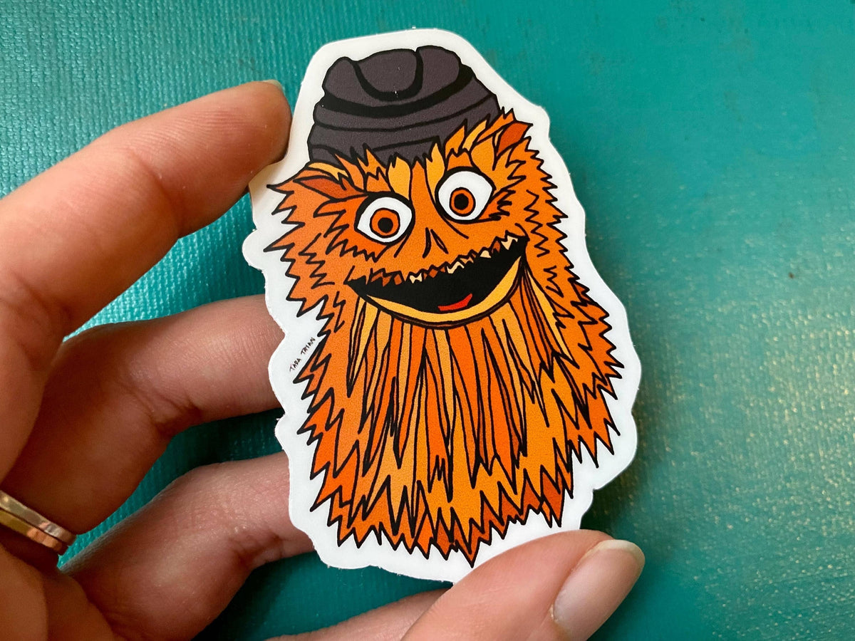 Gritty Hockey Sticker: Cute Philly Souvenir