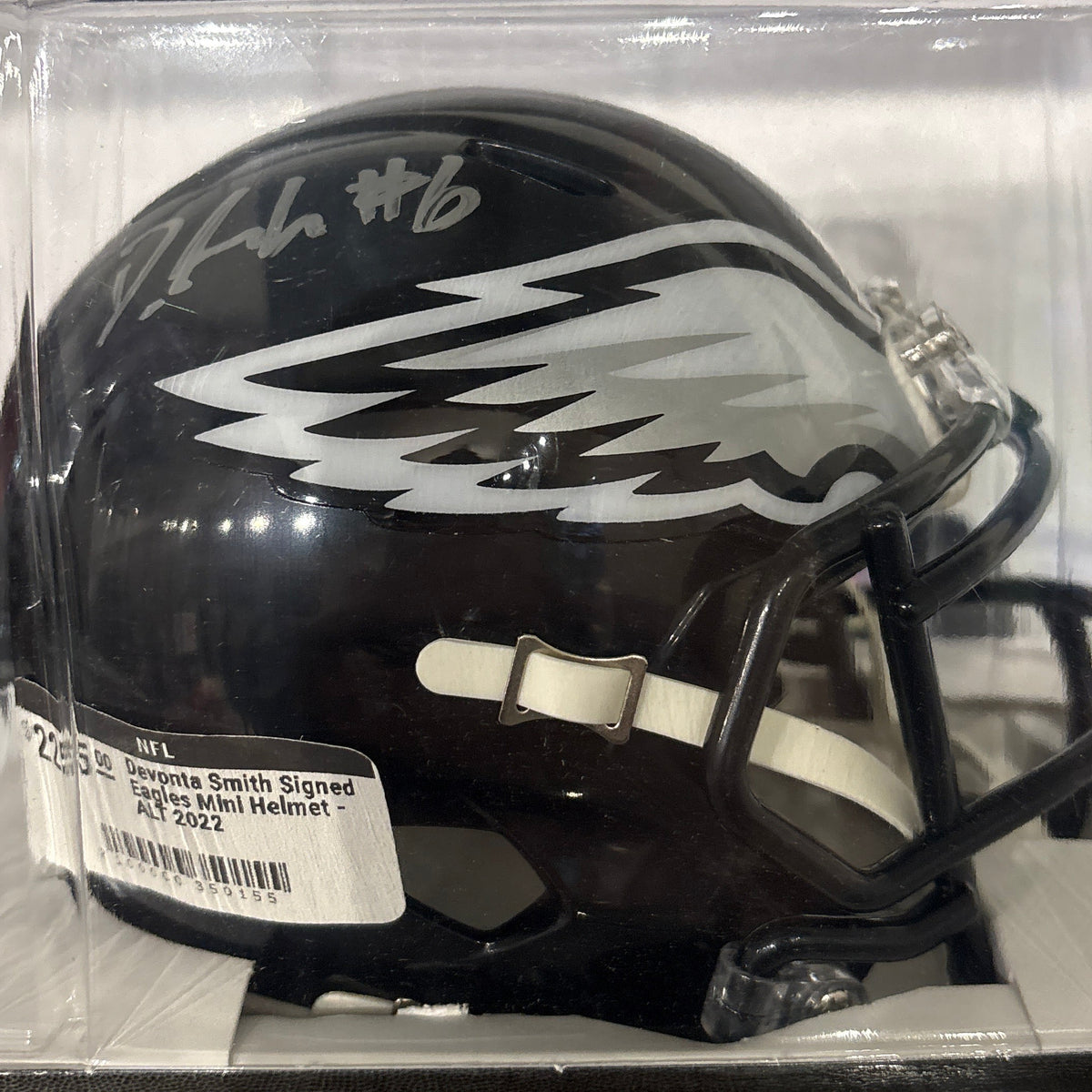 Devonta Smith Signed Eagles Mini Helmet - ALT 2022