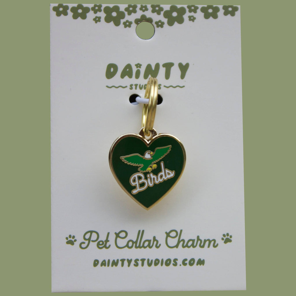 Birds Heart Pet Collar Charm