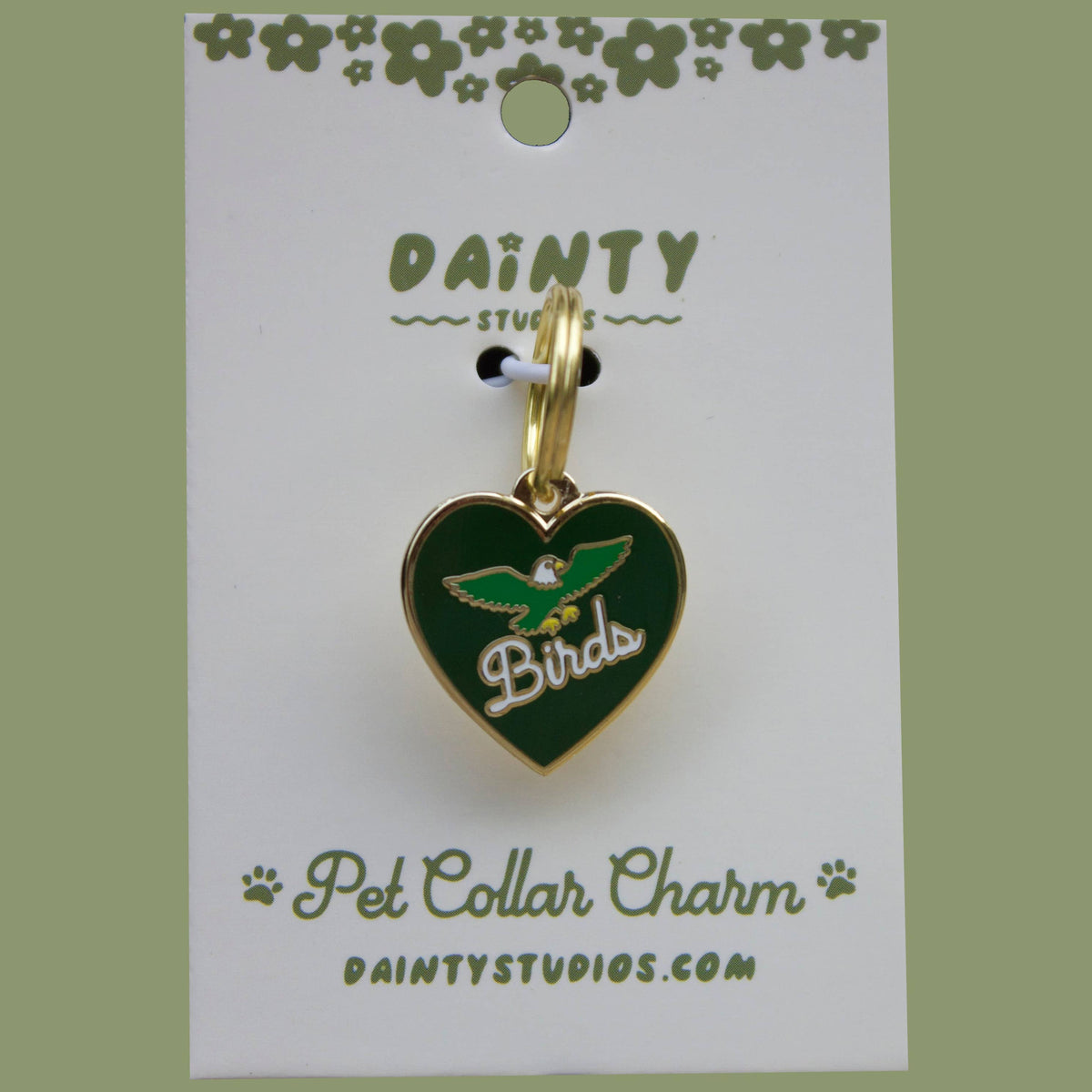 Birds Heart Pet Collar Charm