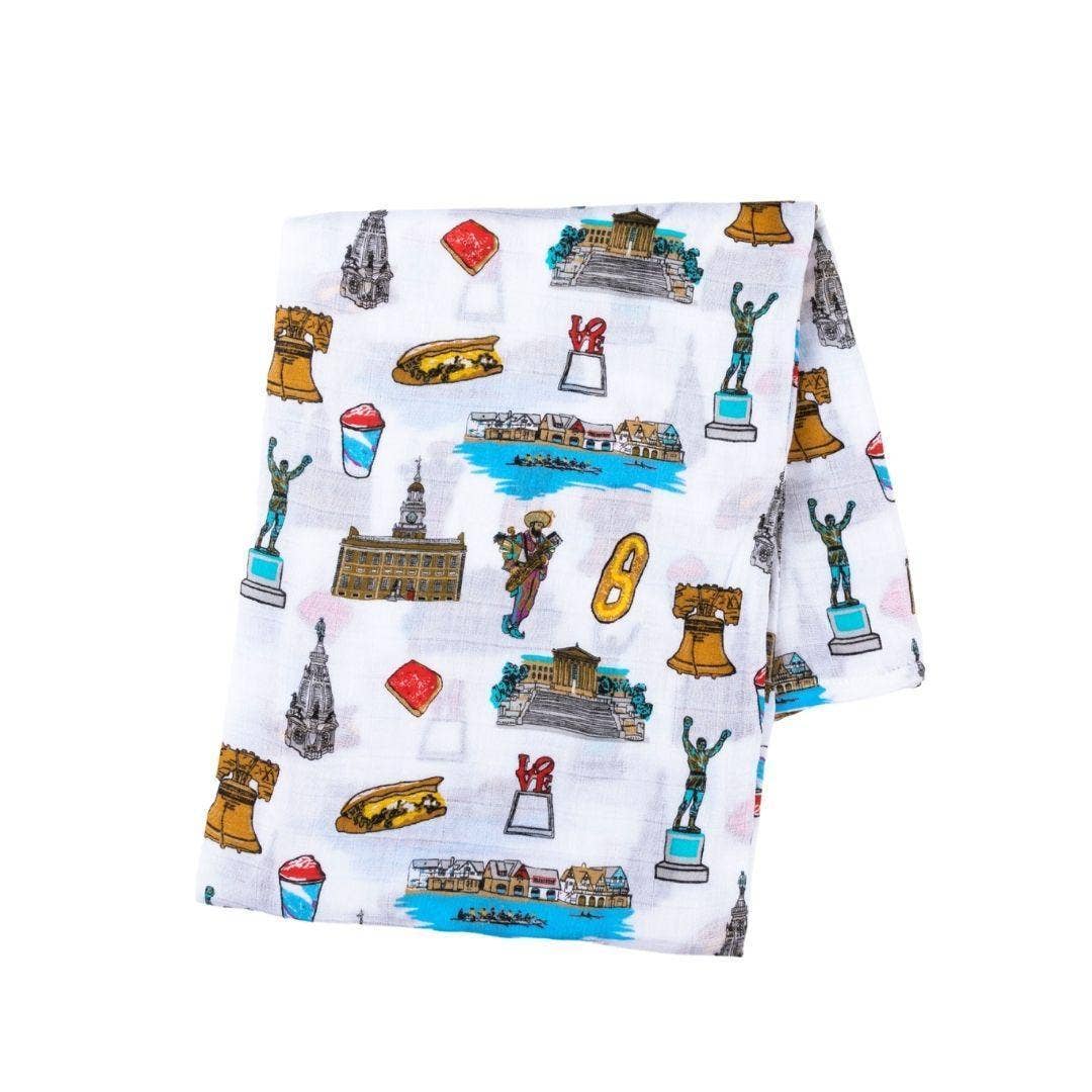 Philadelphia Baby Muslin Swaddle Receiving Blanket Perfect Baby Shower Essential
