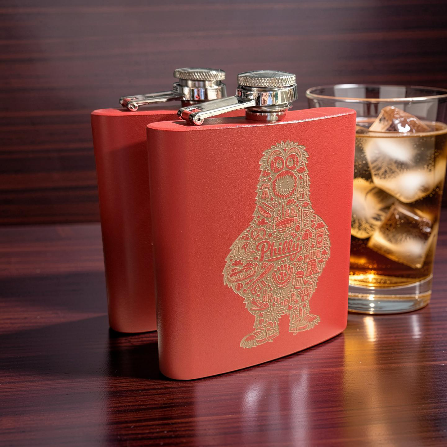 Phanatical Philly Flask / Custom Engraved Philadelphia Doodle Flask