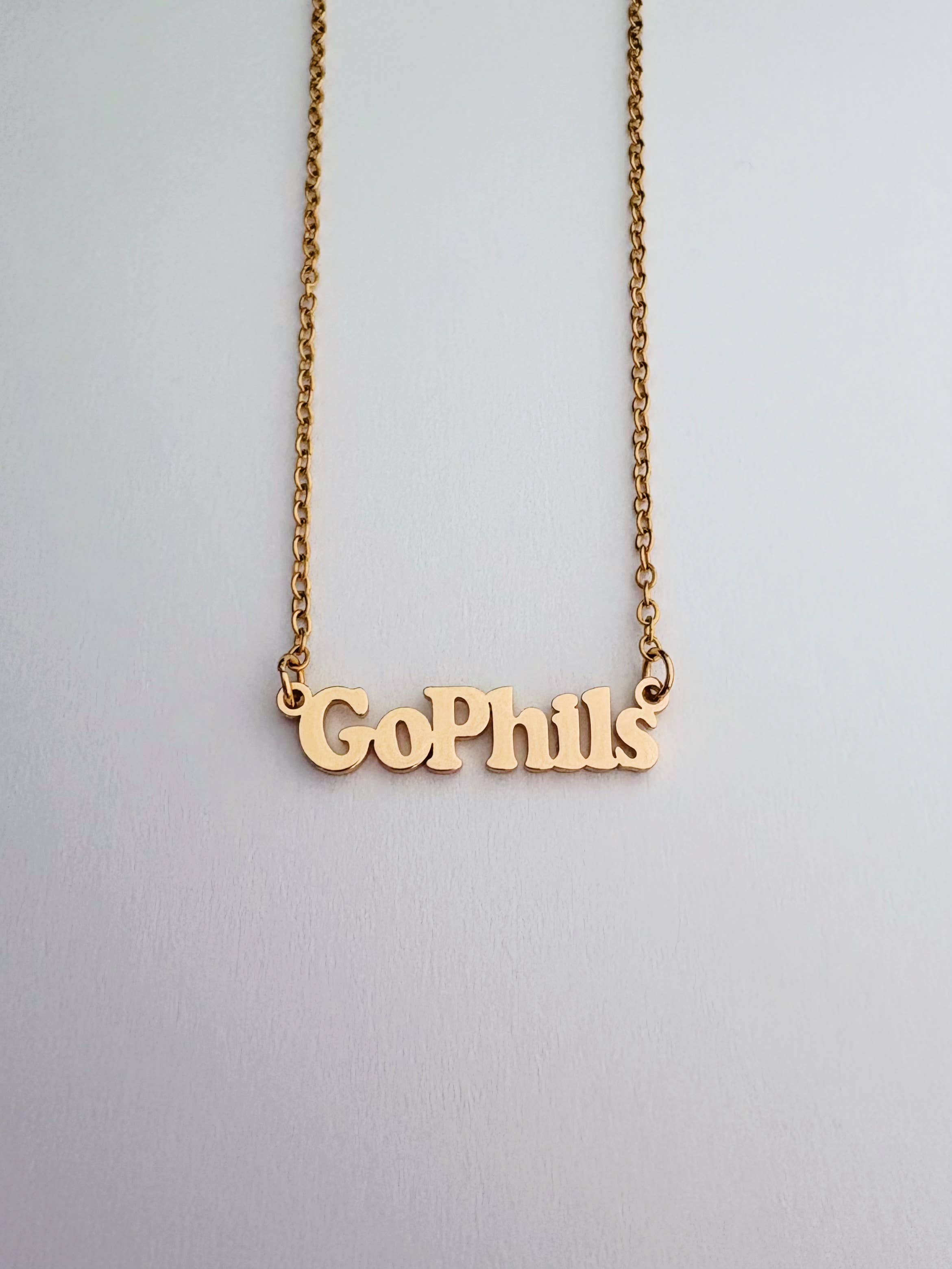 Go Phils Charm Necklace ~ Gold or Silver 