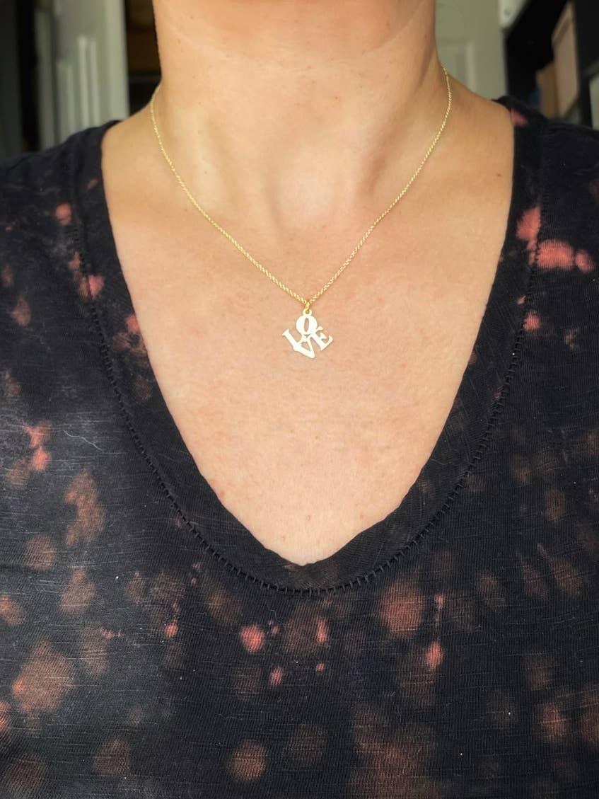 LOVE Charm Necklace ~ Gold or Silver