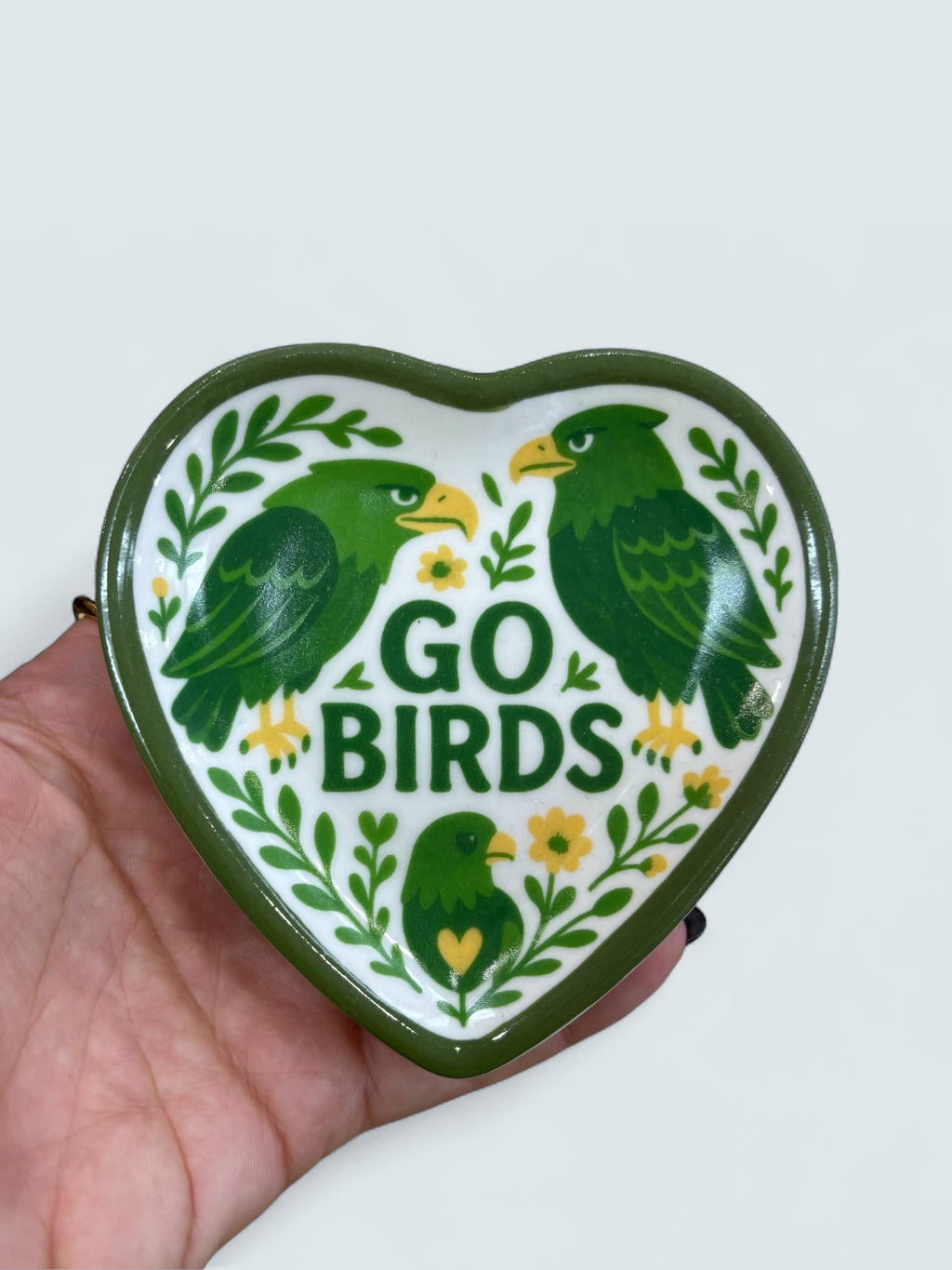 Birds Heart Shaped Ceramic Trinket Jewelry Dish Philadelphia
