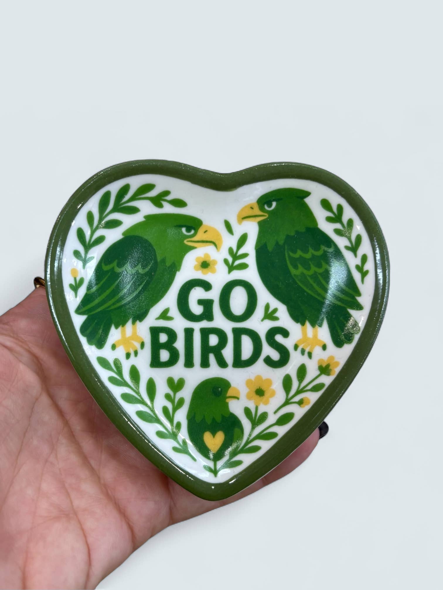 Birds Heart Shaped Ceramic Trinket Jewelry Dish Philadelphia