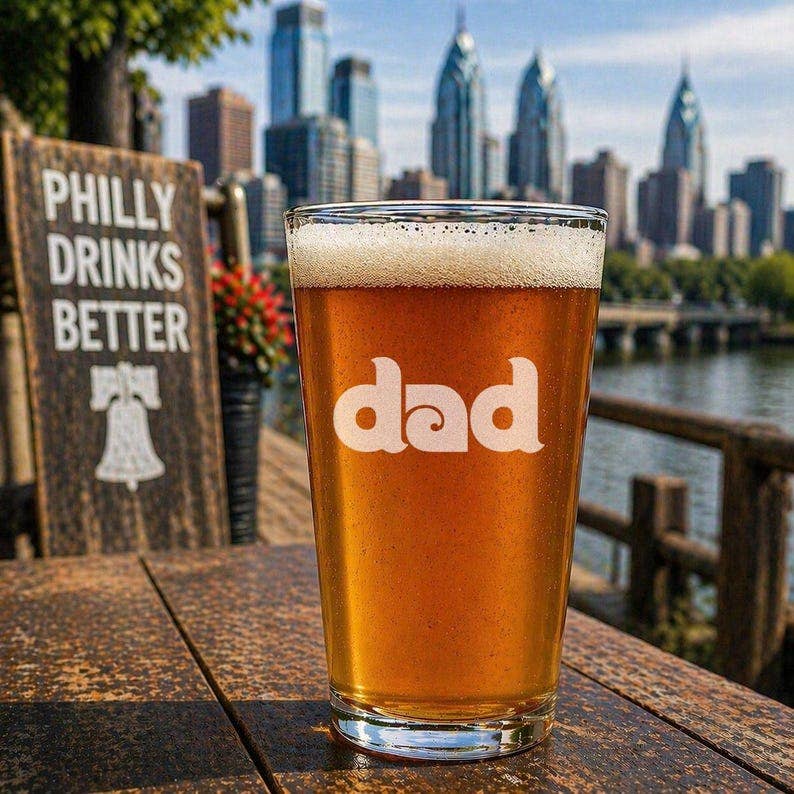 Philadelphia Baseball Dad Pint Glass