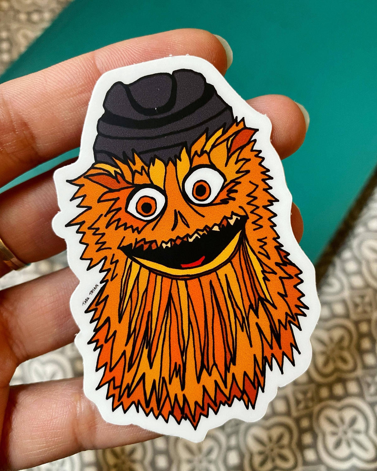 Gritty Hockey Sticker: Cute Philly Souvenir