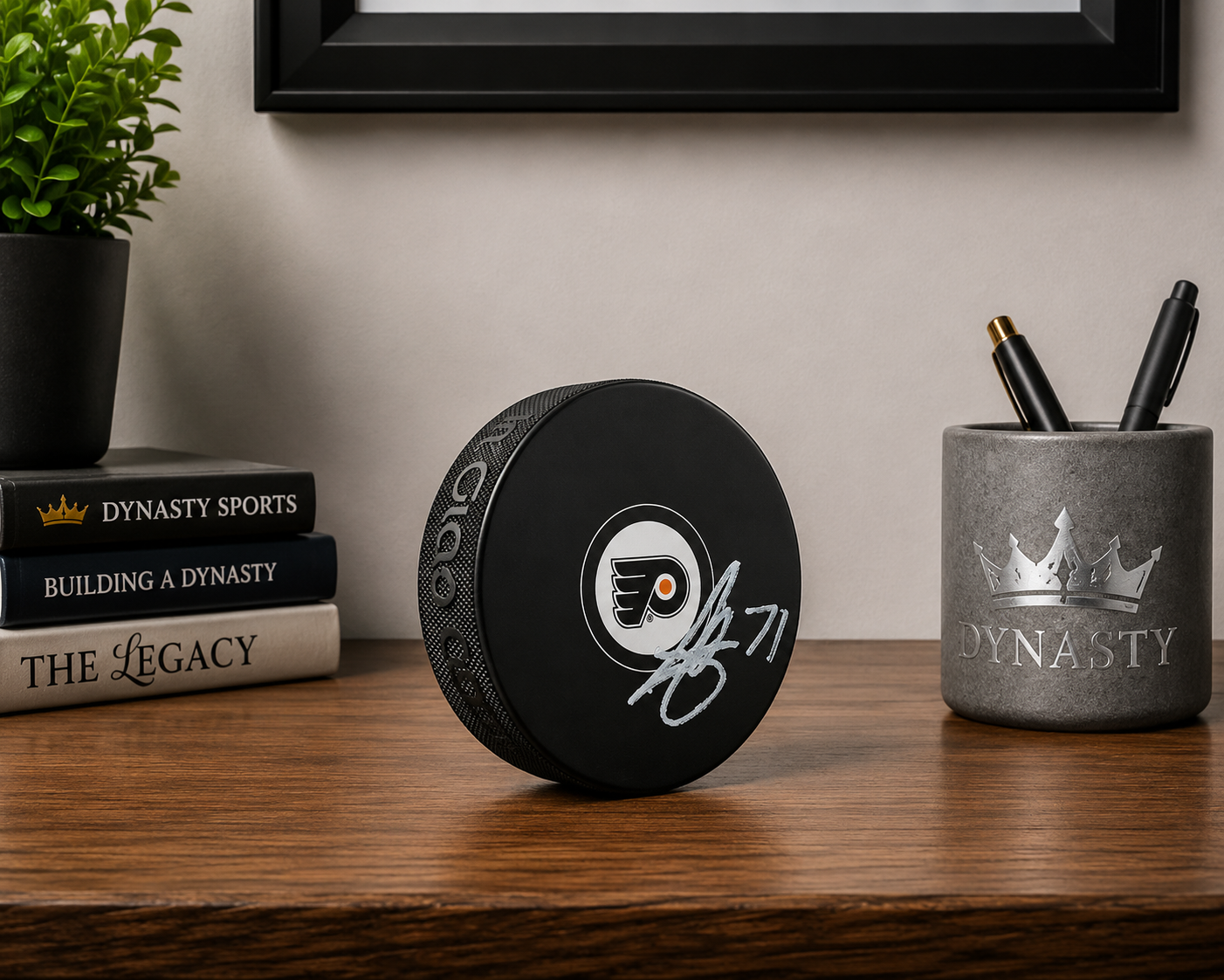 Tyson Foerster Autographed Philadelphia Flyers Hockey Logo Puck