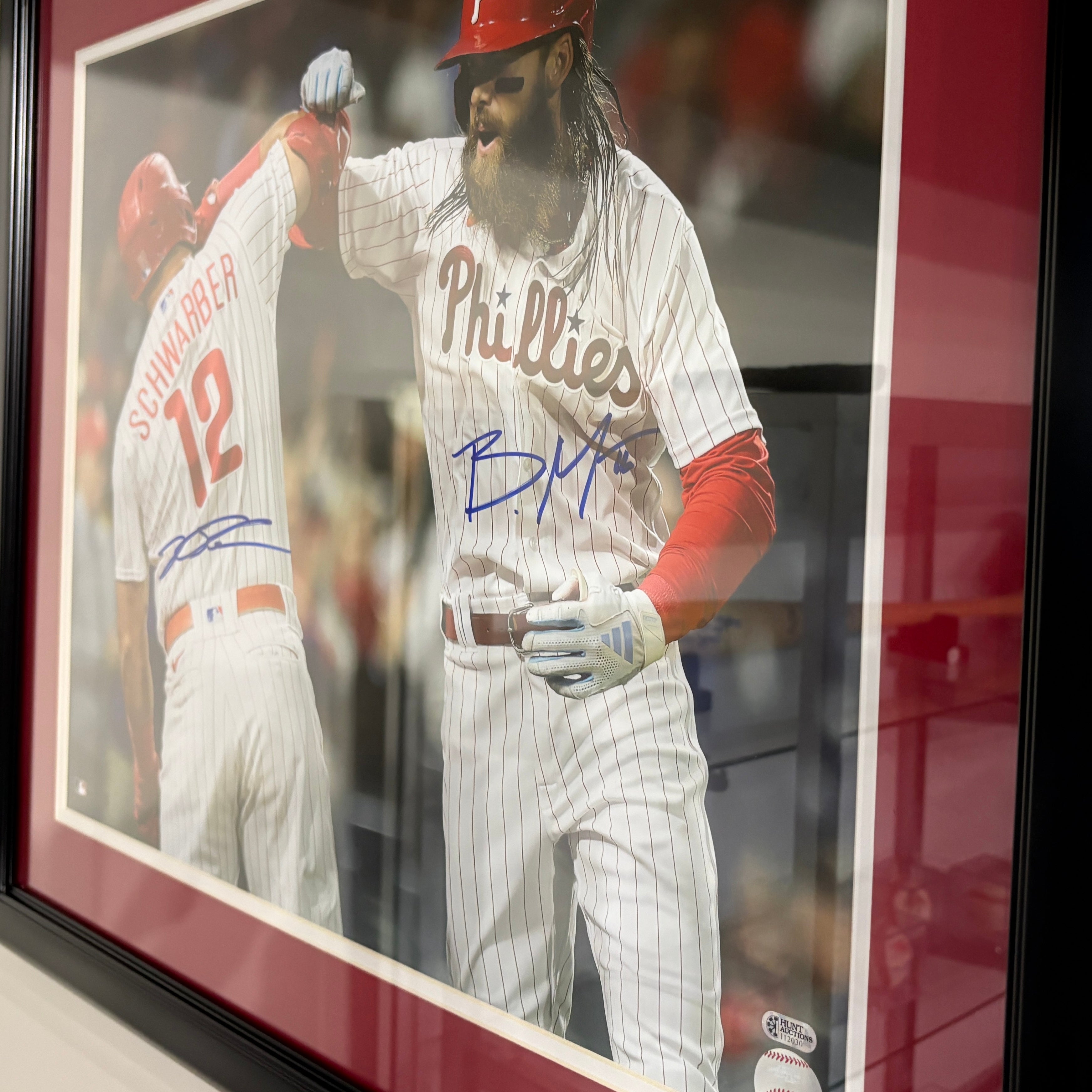 Kyle Schwarber and Brandon Marsh Dual Signed 16x20 Framed Photo