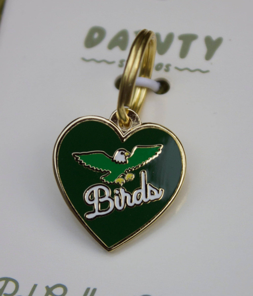 Birds Heart Pet Collar Charm