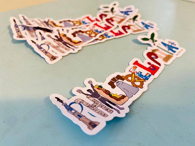Philadelphia Landmarks Sticker: Philly Travel Souvenir
