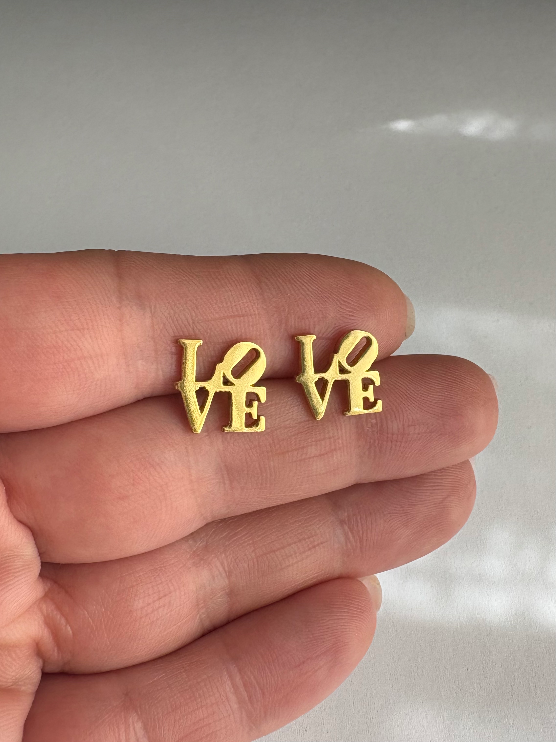 Love Stud Earrings ~ Gold Plated