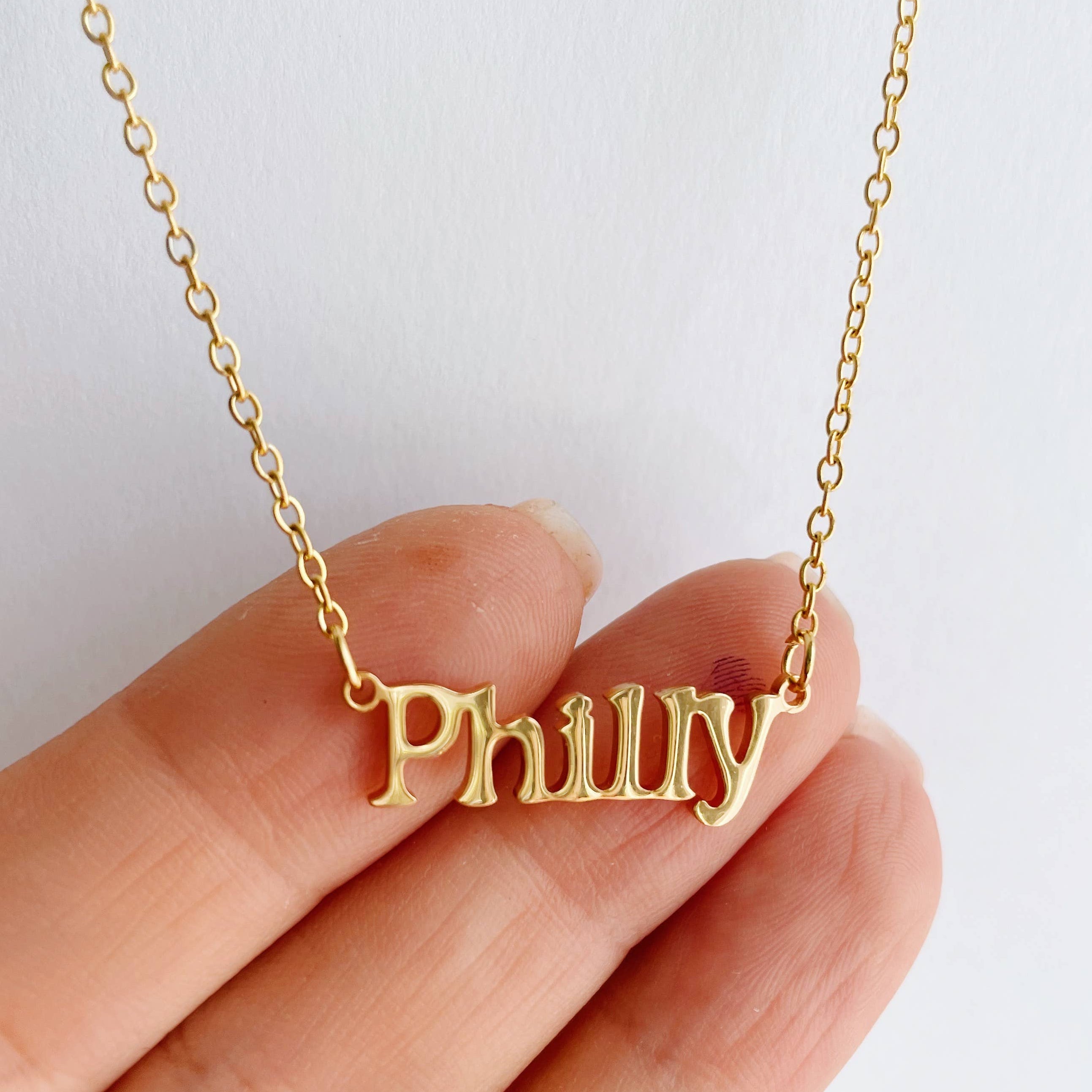 PHILLY Necklace ~ Gold or Silver Philadelphia themed Pendant