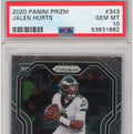 Graded 2020 Panini Prizm Jalen Hurts #343 Rookie RC Football Card PSA 10 Gem Mint