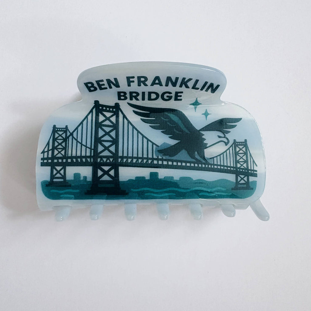 Ben Franklin Bridge Hair Claw Clip ~  Philadelphia