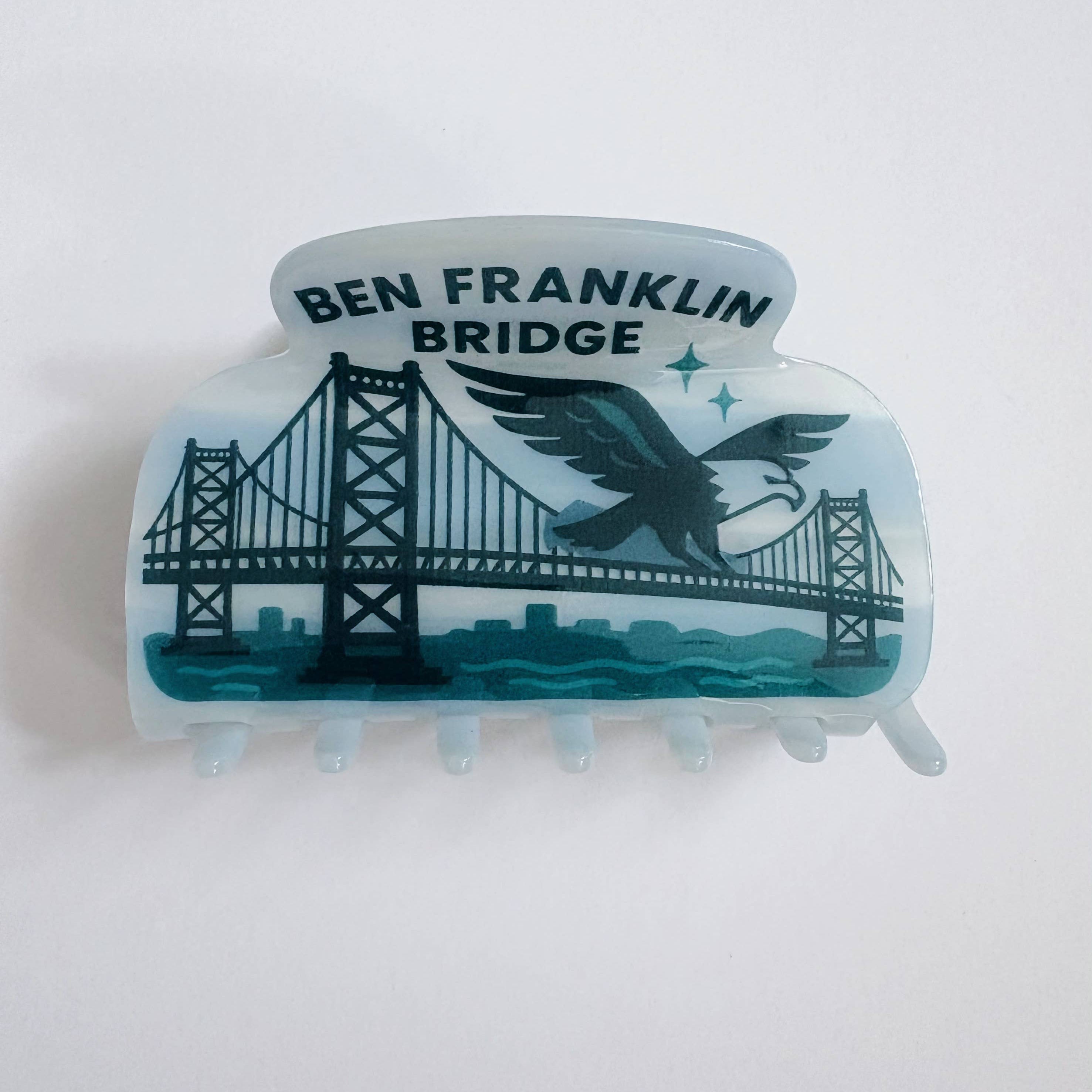 Ben Franklin Bridge Hair Claw Clip ~  Philadelphia