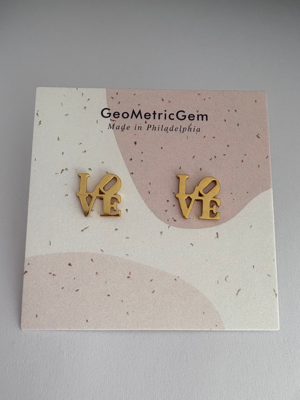 Love Stud Earrings ~ Gold Plated