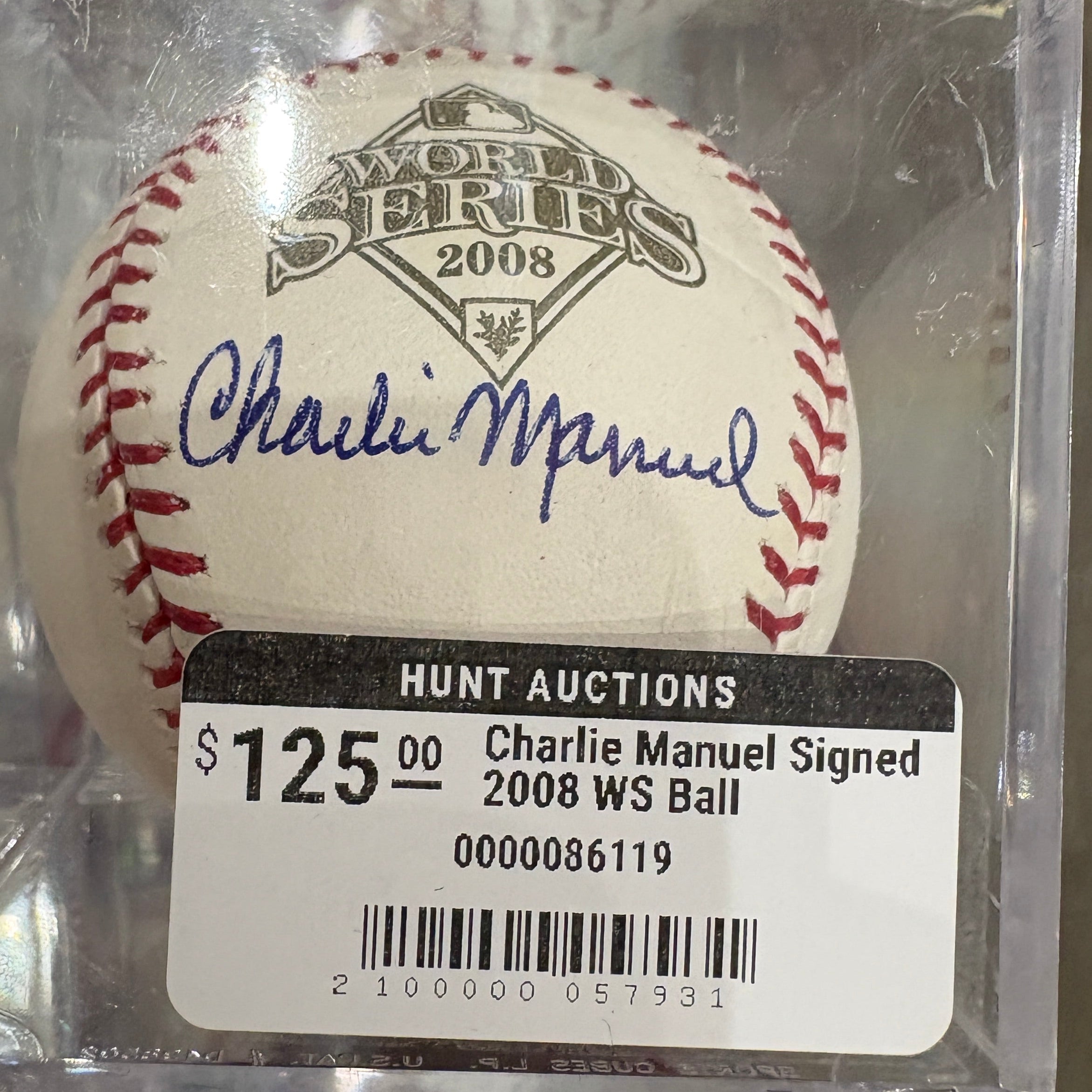 Charlie Manuel Signed 2008 WS Ball