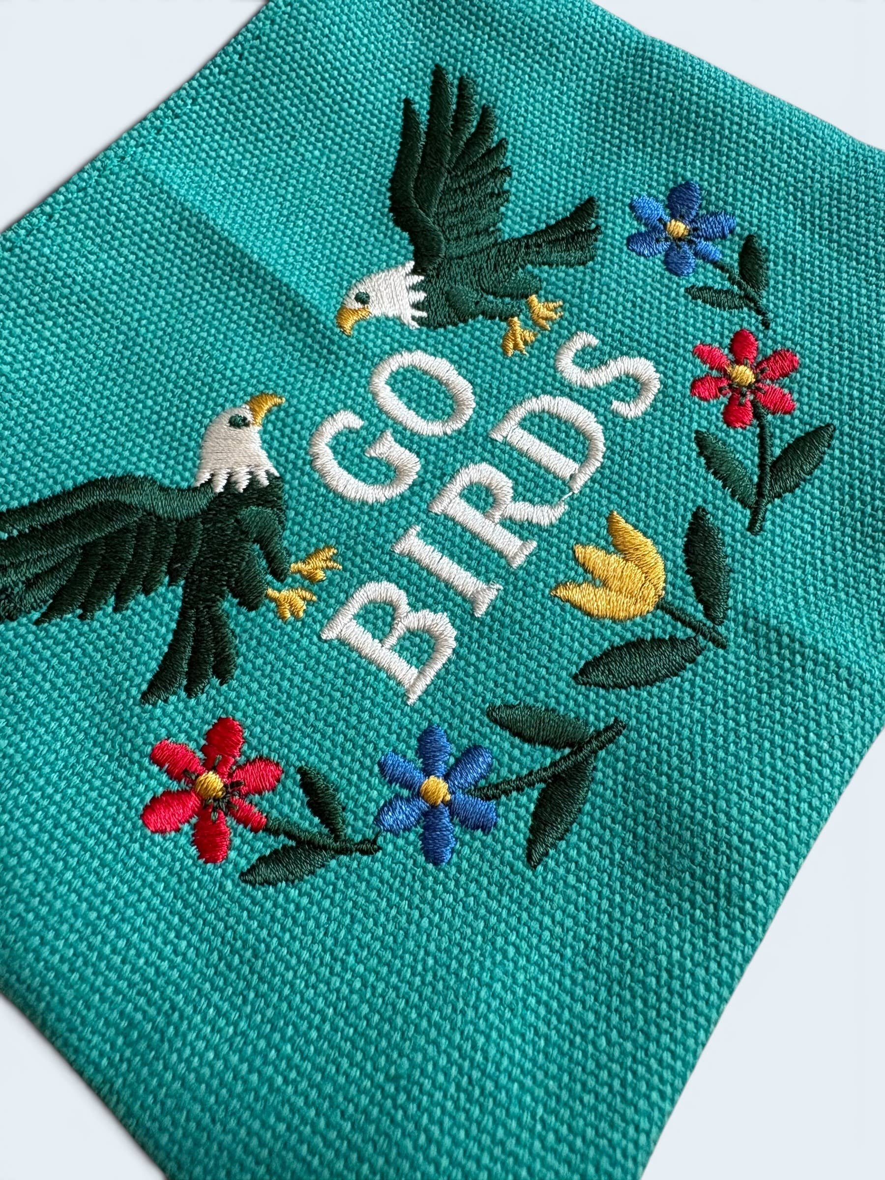 Birds Embroidery Floral Cream Pouch Jewelry Storage Wallet