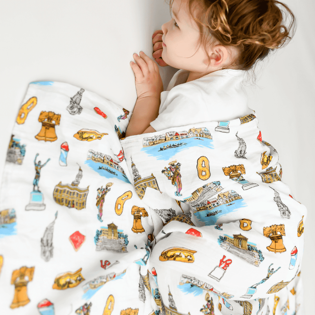 Philadelphia Baby Muslin Swaddle Receiving Blanket Perfect Baby Shower Essential