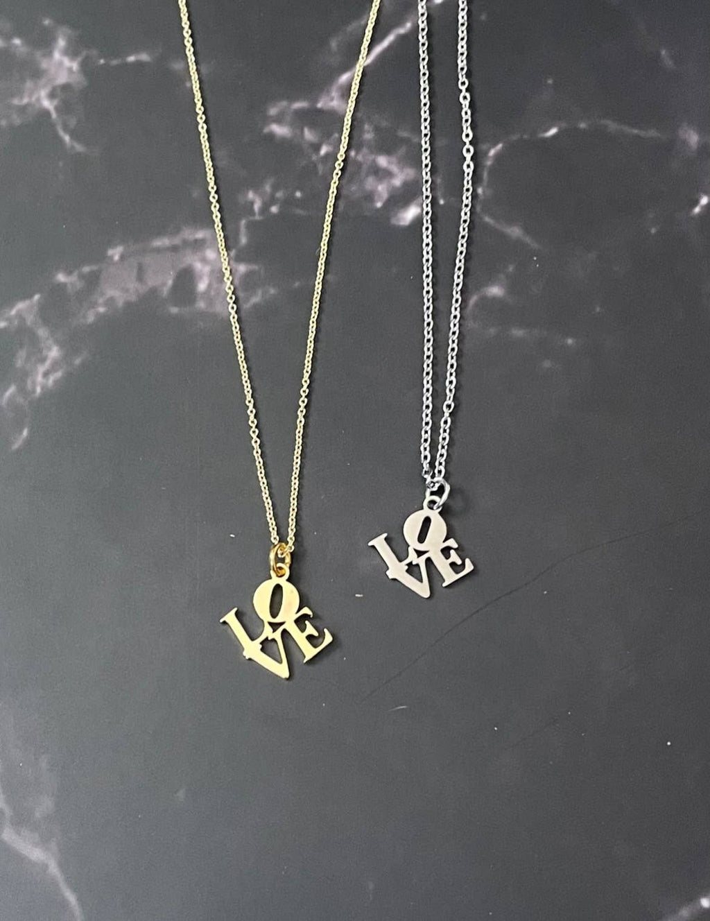 LOVE Charm Necklace ~ Gold or Silver