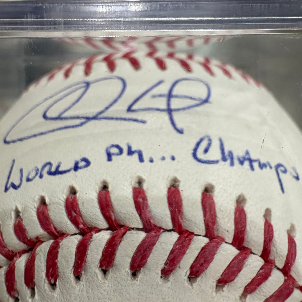 Chase Utley Signed and WS Ph... Inscribed Baseball