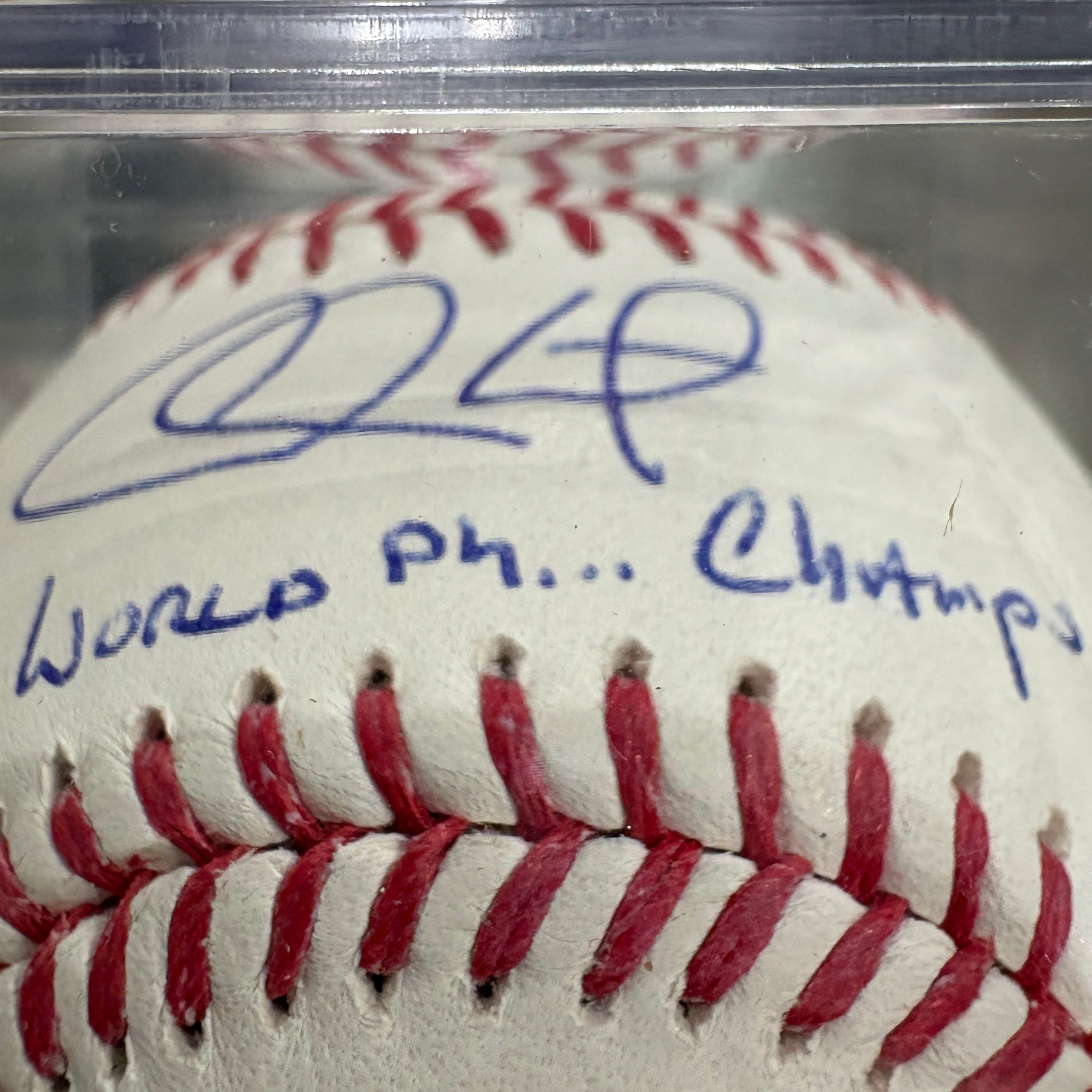 Chase Utley Signed and WS Ph... Inscribed Baseball