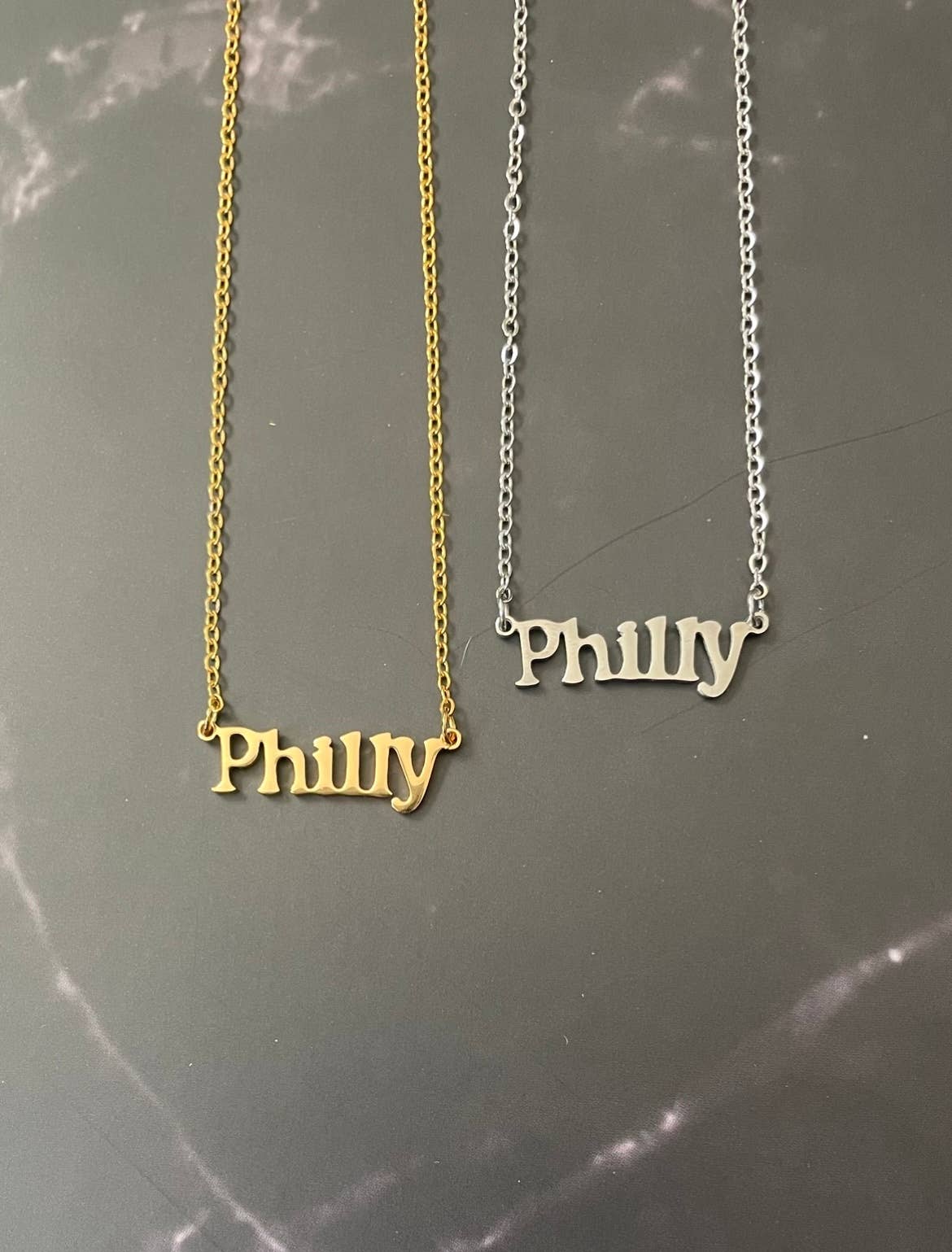 PHILLY Necklace ~ Gold or Silver Philadelphia themed Pendant