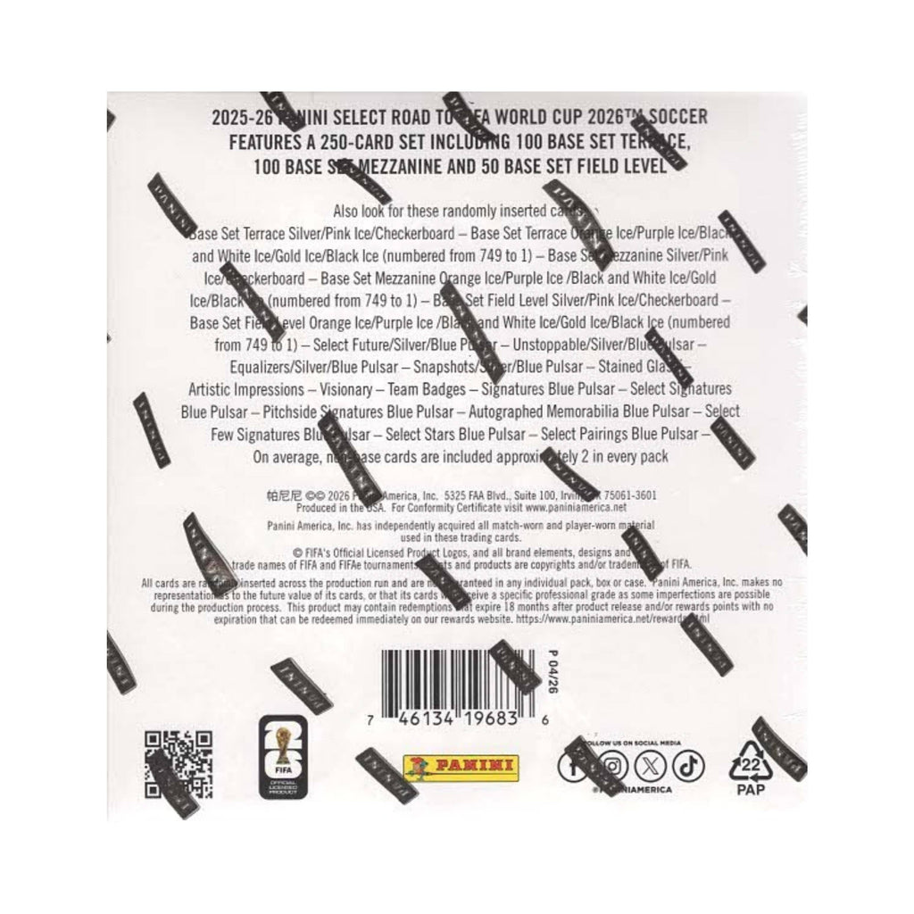 2025-26 Panini Select Road to World Cup Soccer Cards - Single Pack