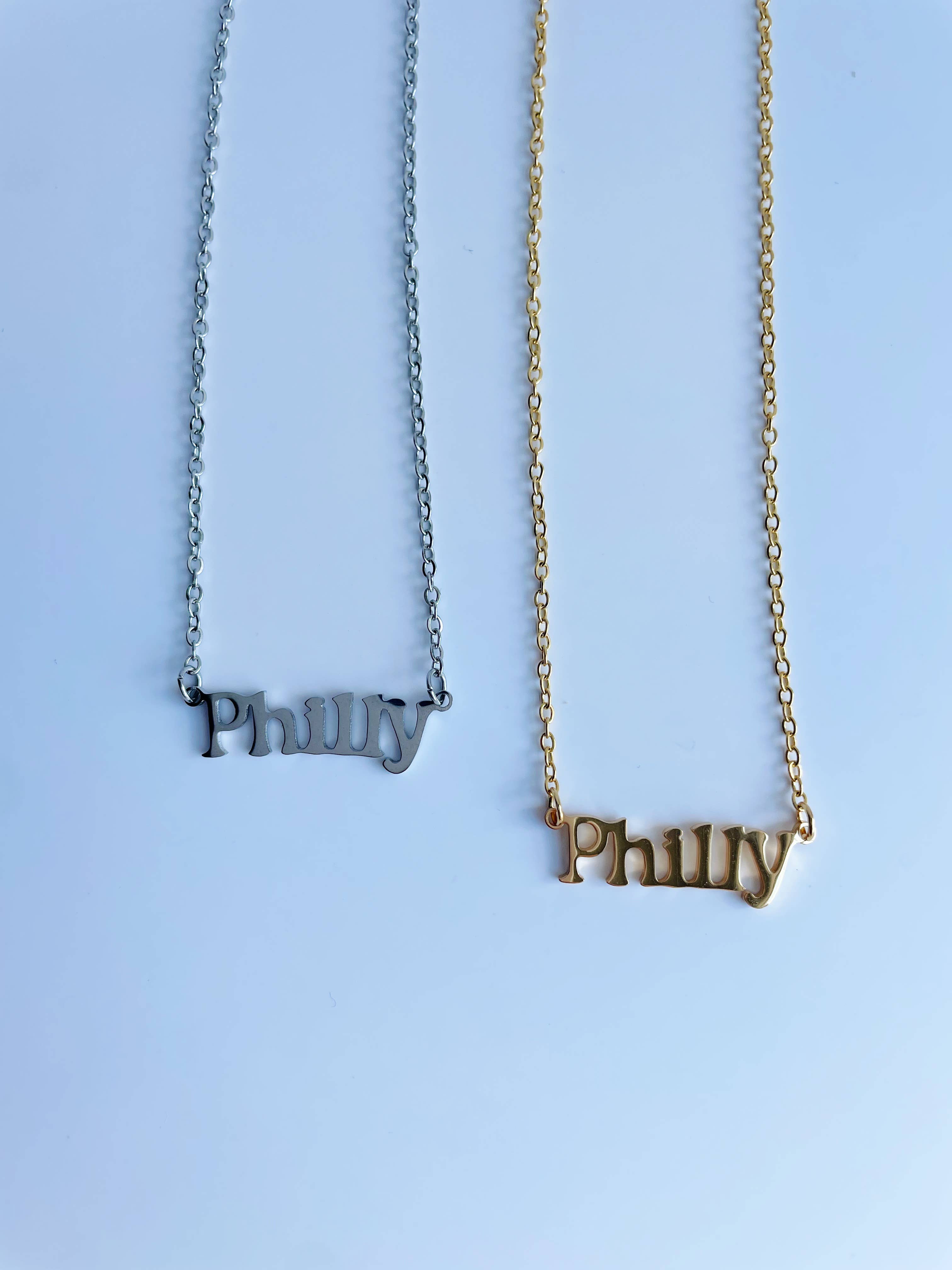 PHILLY Necklace ~ Gold or Silver Philadelphia themed Pendant