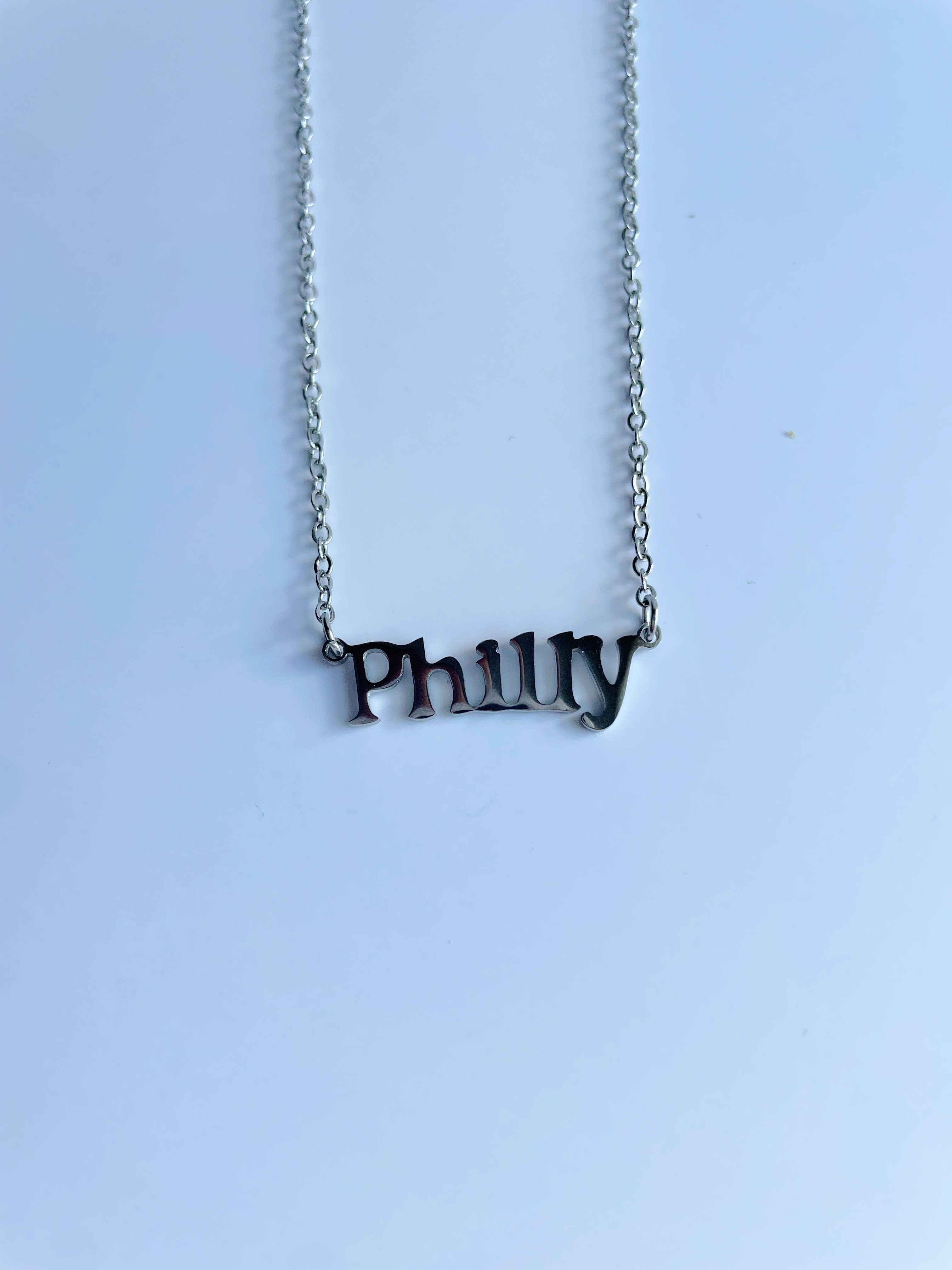 PHILLY Necklace ~ Gold or Silver Philadelphia themed Pendant