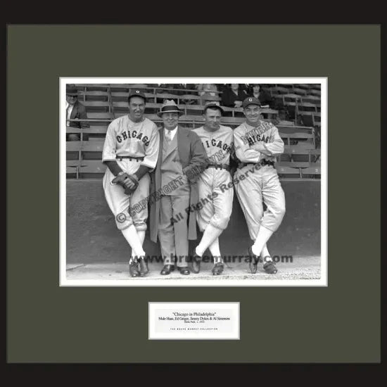 Chicago in Phila: Mule Haas, Jimmy Dykes & Al Simmons, ca. 1933 - Framed