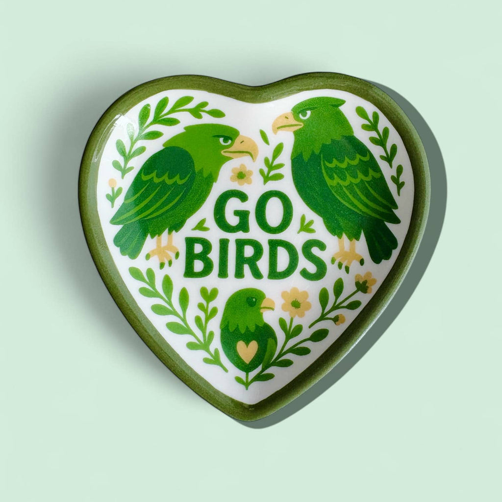 Birds Heart Shaped Ceramic Trinket Jewelry Dish Philadelphia