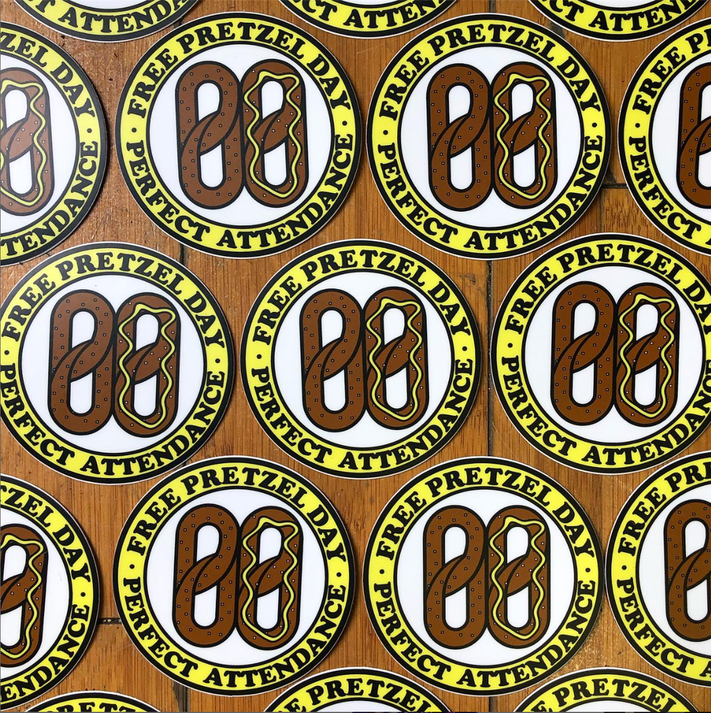 Pretzel Day Sticker
