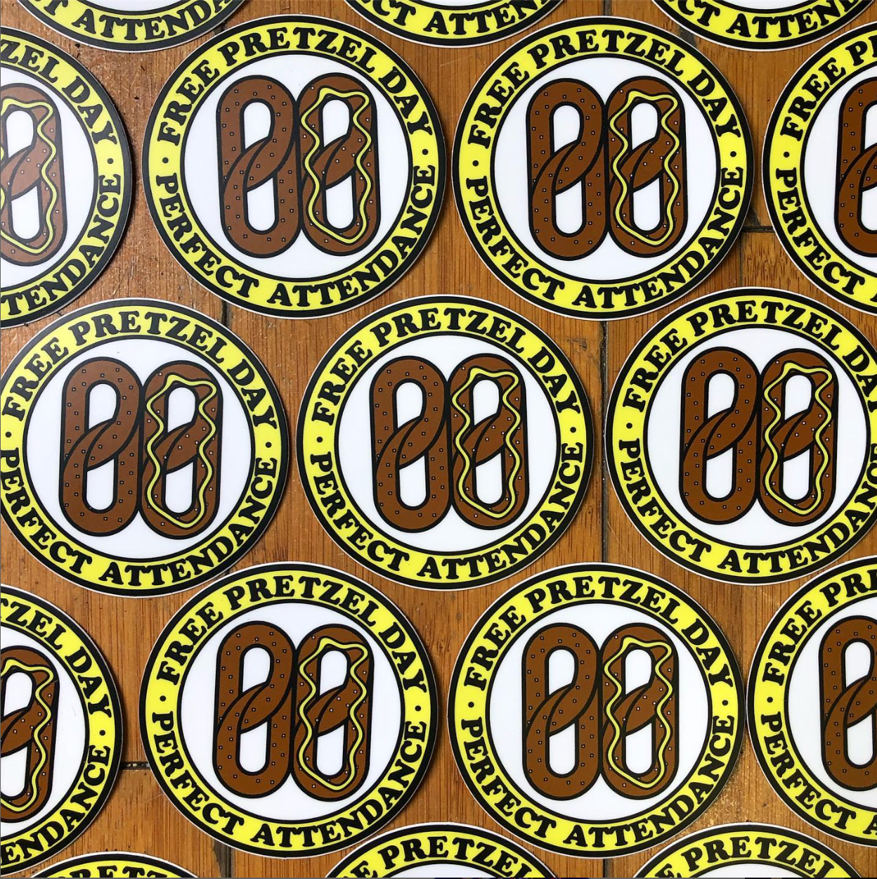 Pretzel Day Sticker