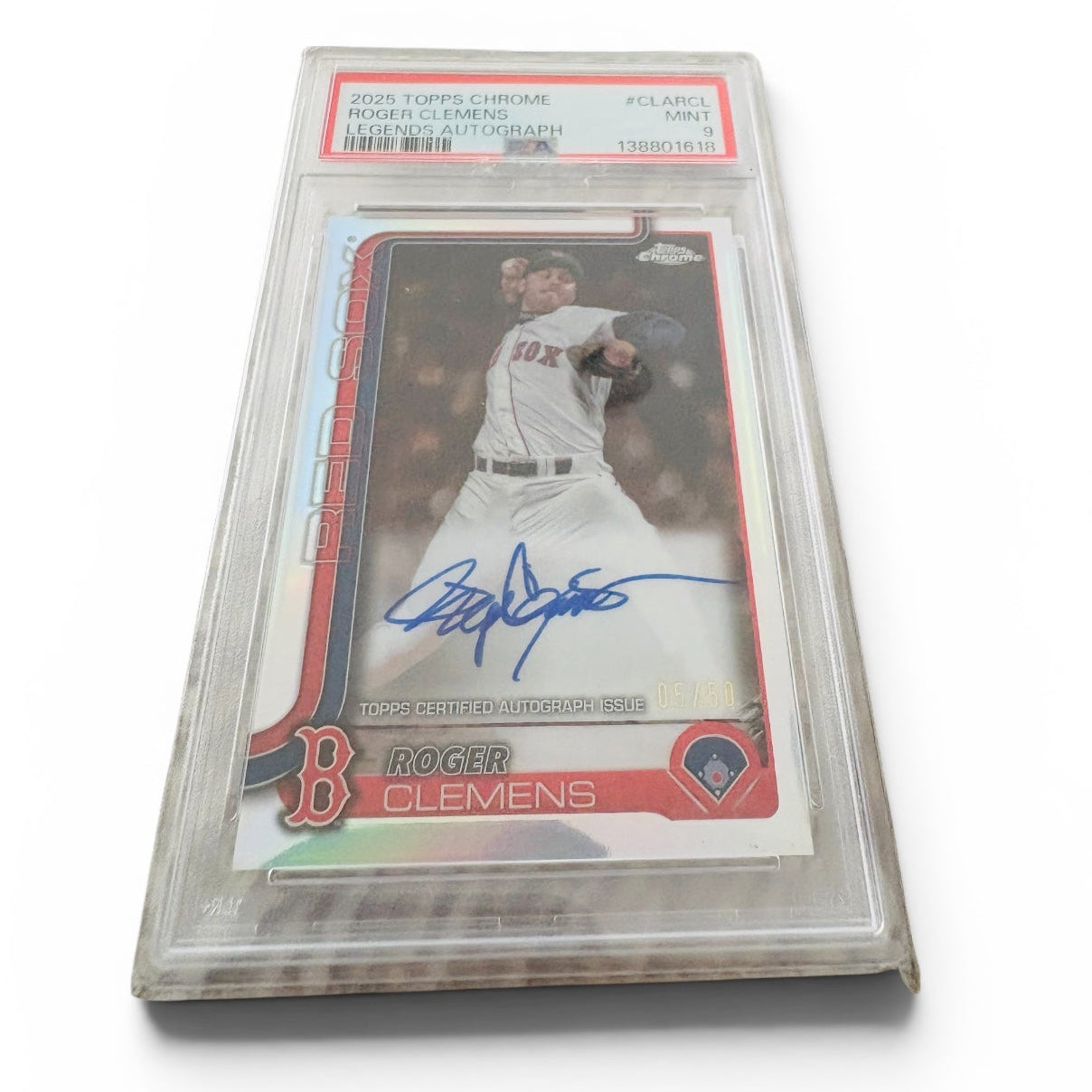 Roger Clemens 2025 Topps Chrome Legends Autograph - PSA Graded 9